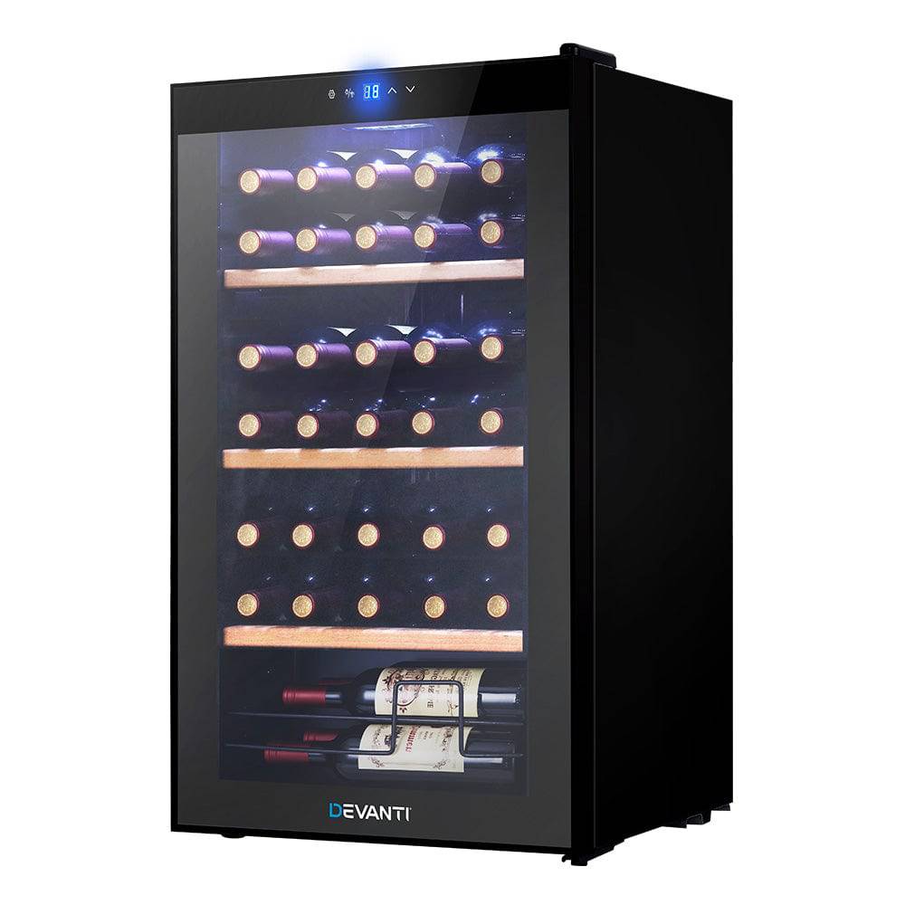 Devanti 34 Bottles Wine Cooler Compressor Chiller Beverage Fridge - SILBERSHELL™