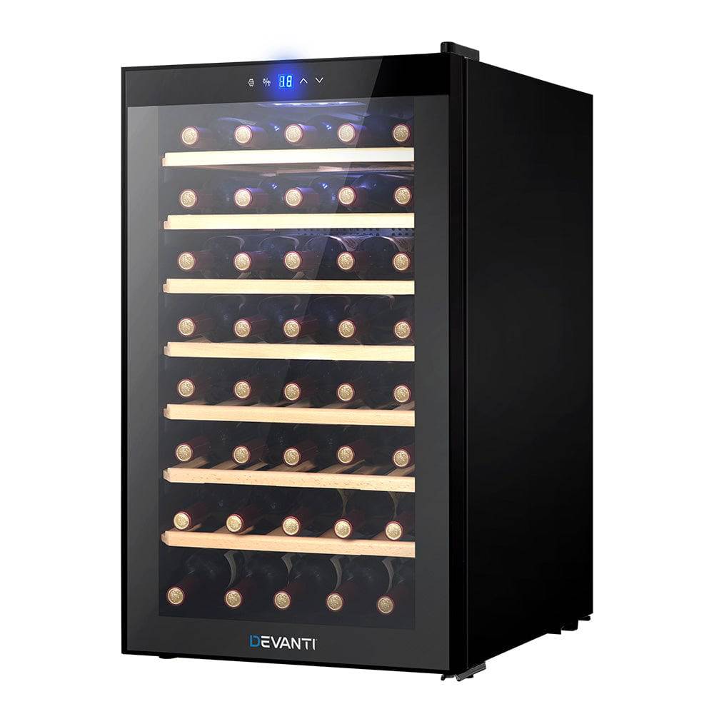 Devanti Wine Cooler Compressor Fridge Chiller Storage Cellar 51 Bottle Black - SILBERSHELL™