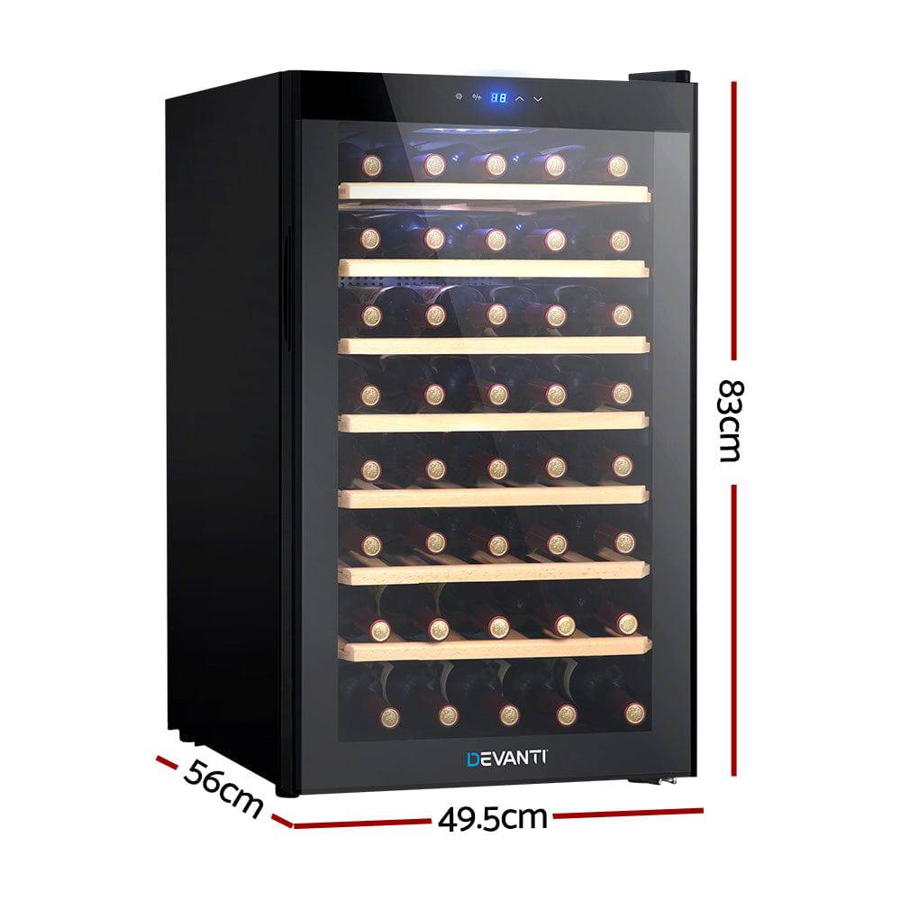 Devanti Wine Cooler Compressor Fridge Chiller Storage Cellar 51 Bottle Black - SILBERSHELL™