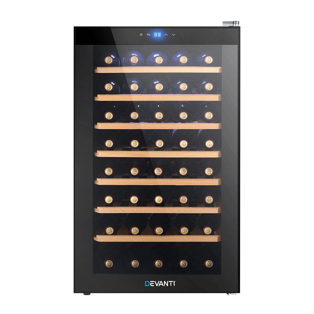 Devanti Wine Cooler Compressor Fridge Chiller Storage Cellar 51 Bottle Black - SILBERSHELL™