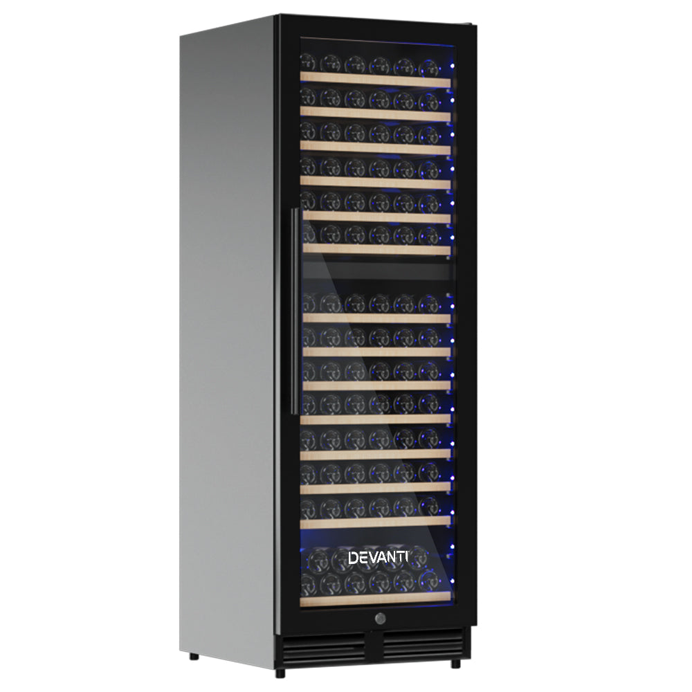 Devanti Wine Cooler Fridge Compressor Cellar Chiller Commercial Home 154 Bottles - SILBERSHELL