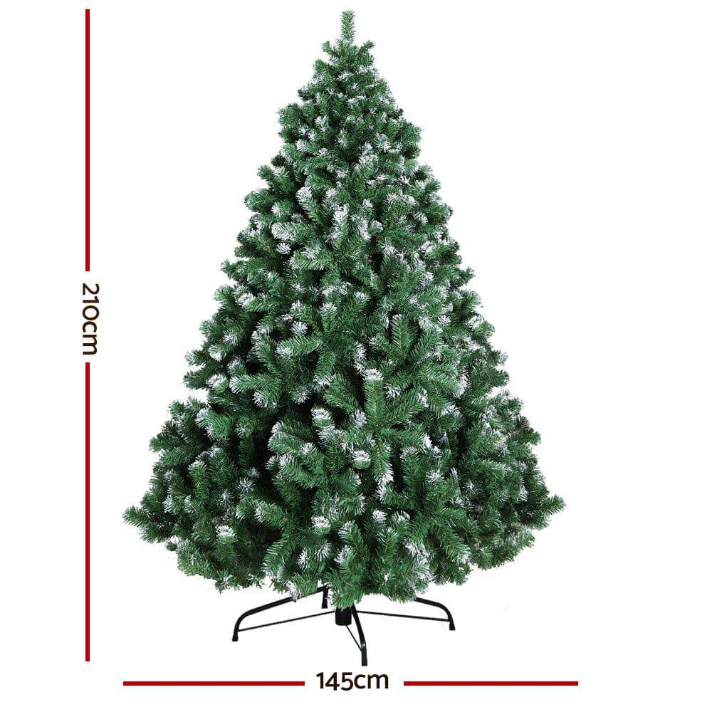 Jingle Jollys Christmas Tree 2.1M Xmas Trees Decorations Snowy 1250 Tips - SILBERSHELL