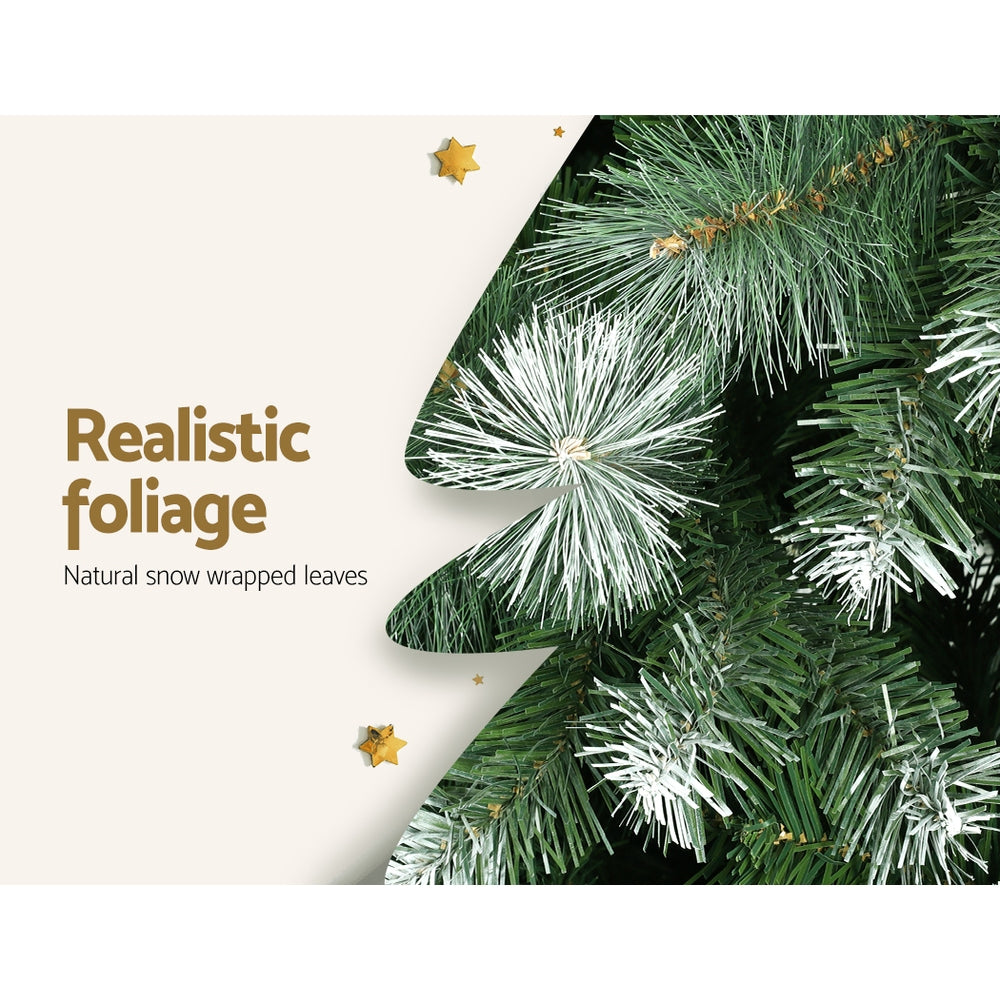 Jingle Jollys 2.7M Christmas Tree with Pine Needle Snow Wrap Xmas Tree 1765 Tips - SILBERSHELL