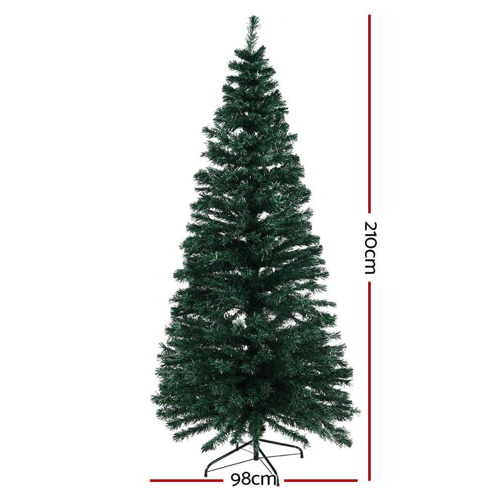 Jingle Jollys Christmas Tree 2.1M LED Xmas trees Optic Fibre Warm White - SILBERSHELL™