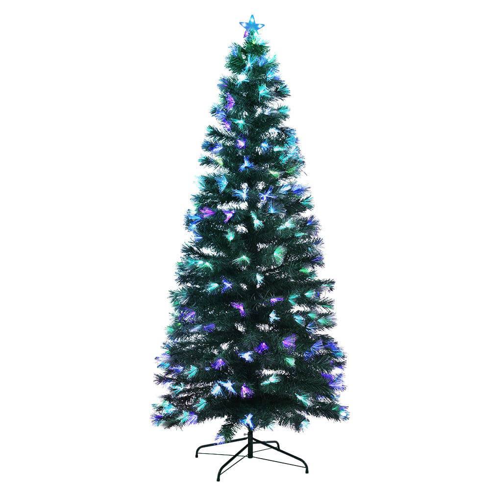 Jingle Jollys Christmas Tree 1.8M 6FT LED Xmas Multi Colour Lights Optic Fibre - SILBERSHELL™