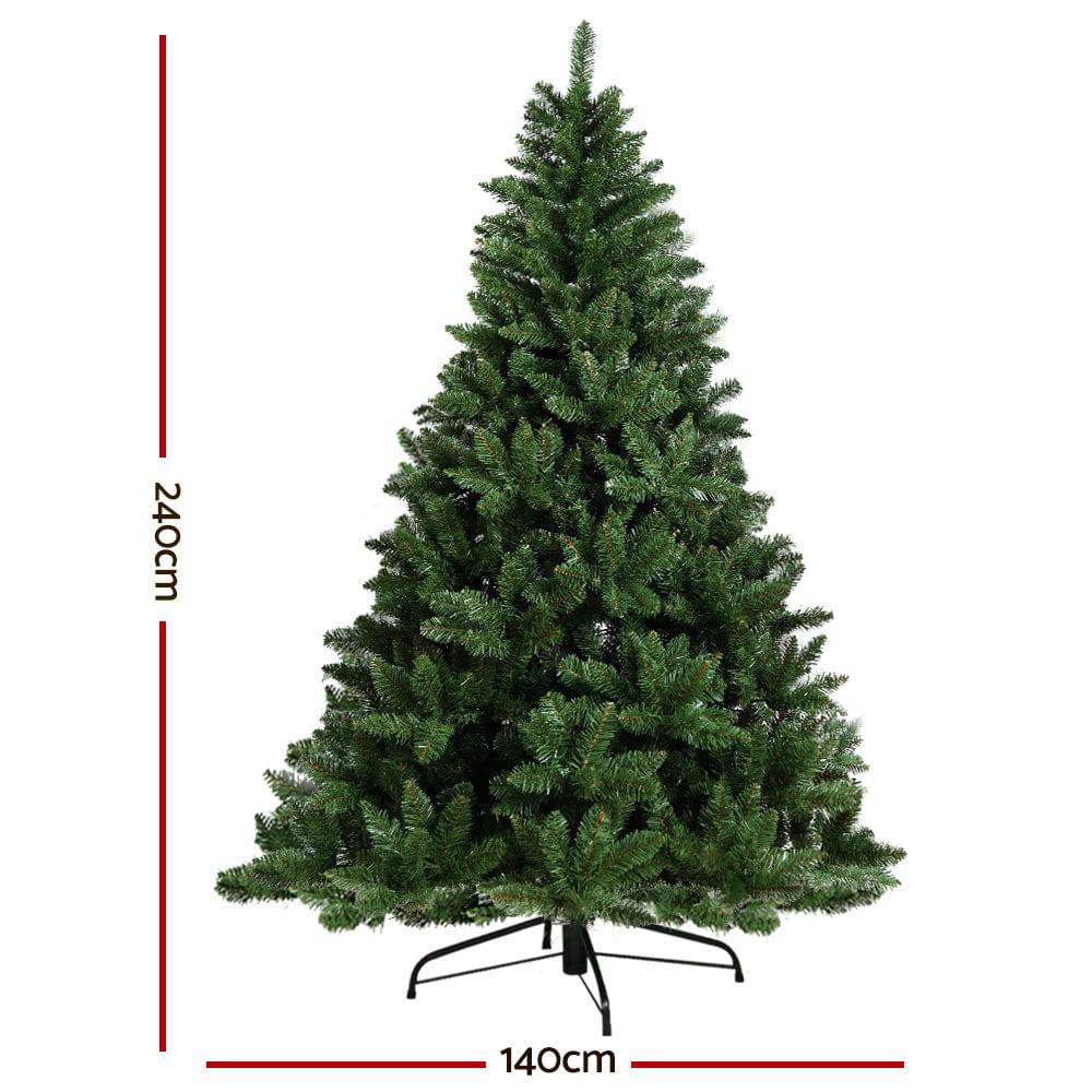 Jingle Jollys Christmas Tree 2.4M Xmas Trees Green Decorations 1400 Tips - SILBERSHELL