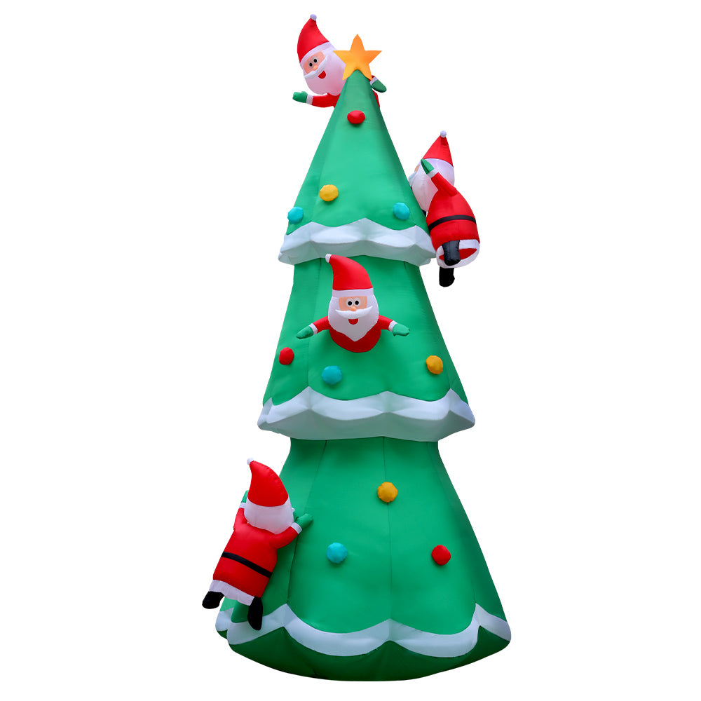 Jingle Jollys Christmas Inflatable Santa Tree 5M Outdoor Xmas Decorations Lights - SILBERSHELL
