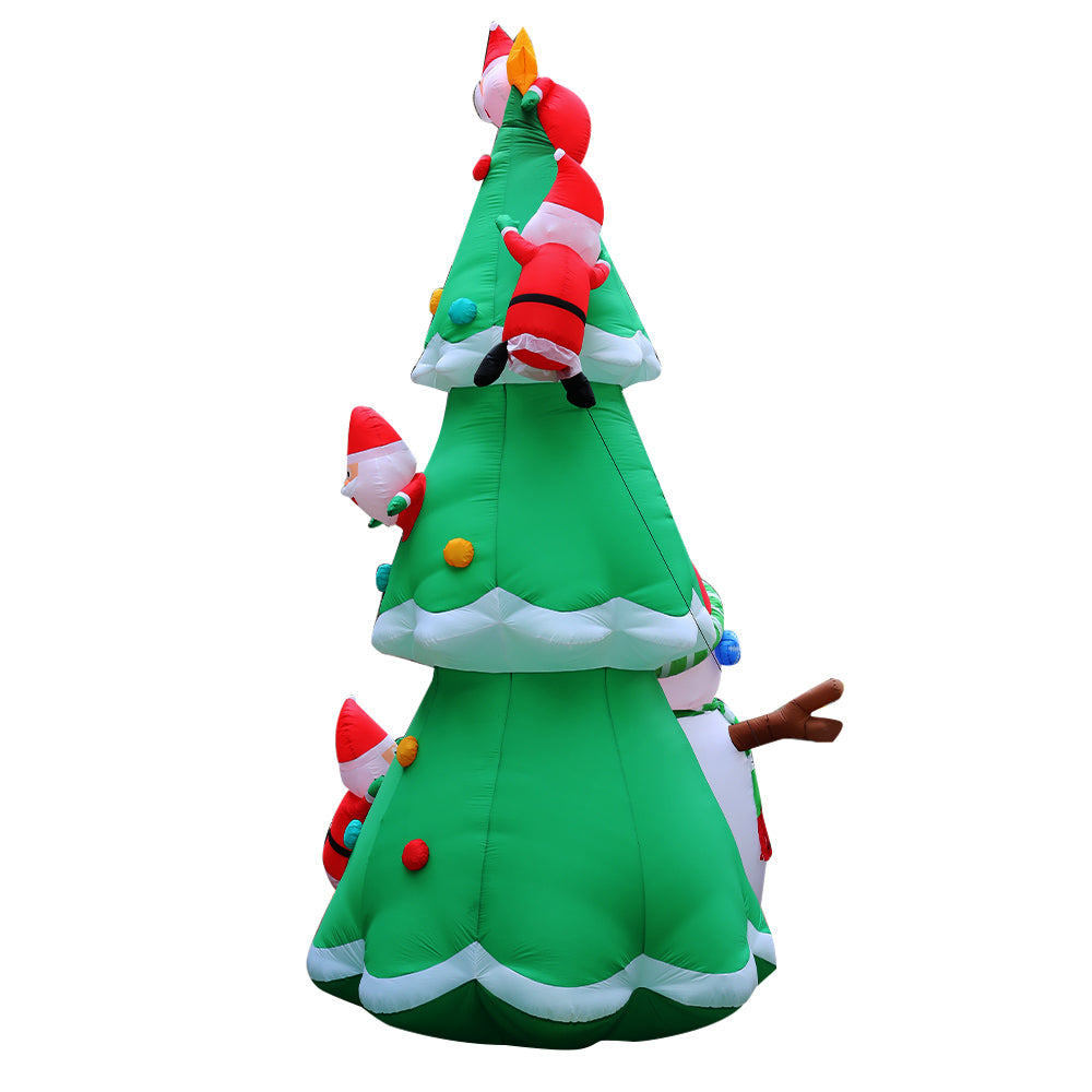 Jingle Jollys Christmas Inflatable Santa Tree 5M Outdoor Xmas Decorations Lights - SILBERSHELL