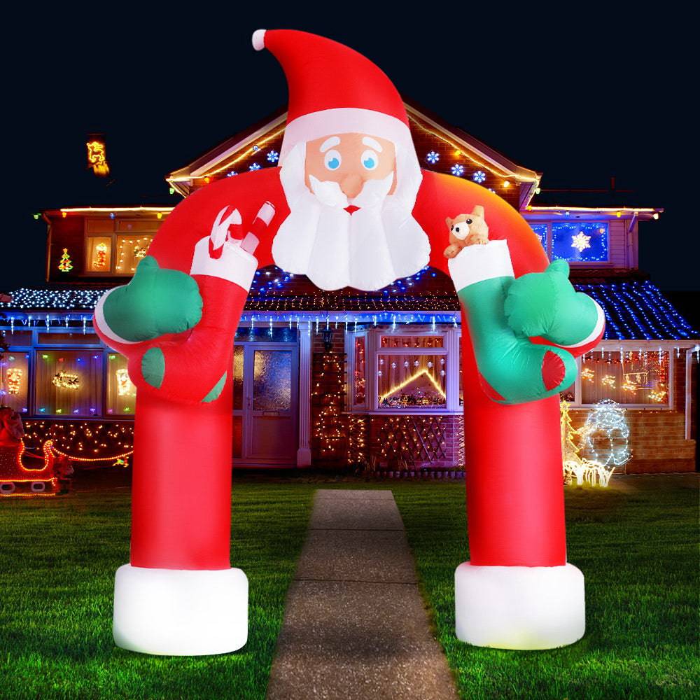 Jingle Jollys Christmas Inflatable Santa Archway 2.3M Outdoor Decorations Lights - SILBERSHELL™