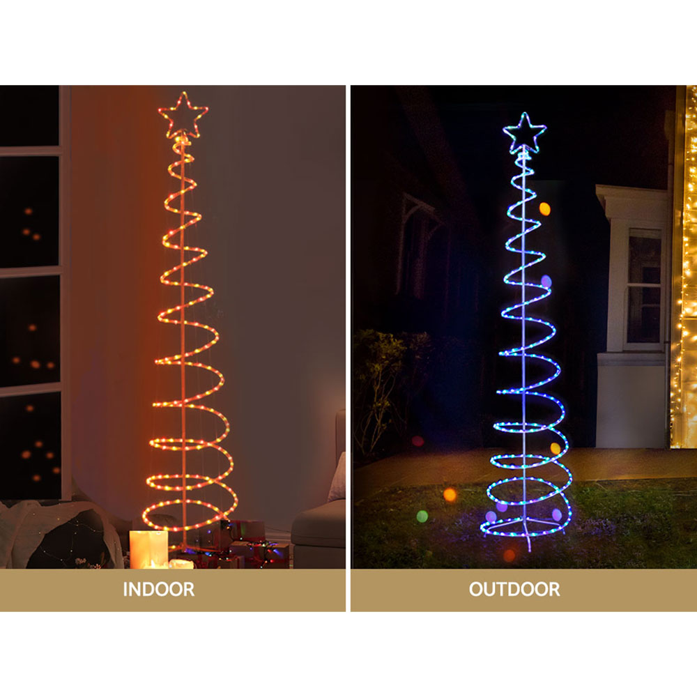 Jingle Jollys 2.4M LED Christmas Tree Solar Motif Lights 8 Modes Multi-Colour - SILBERSHELL