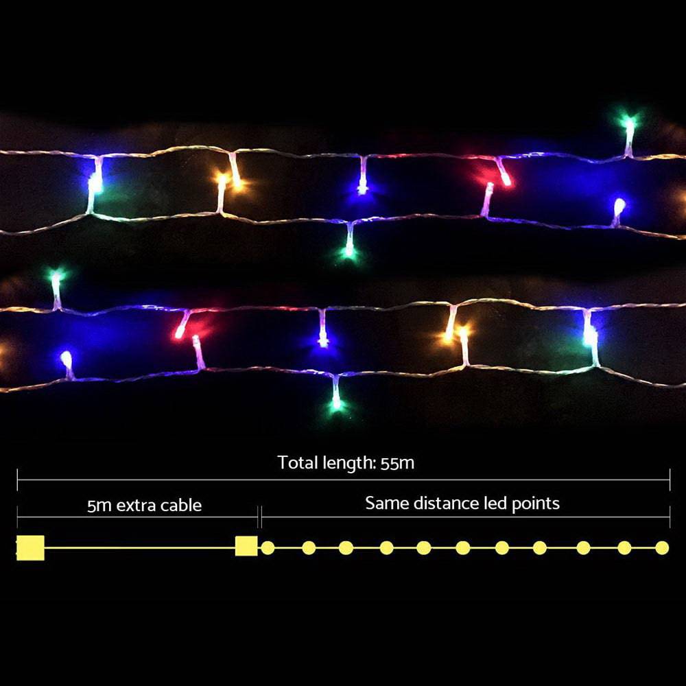 Jingle Jollys 100M Christmas String Lights 500LED Multi Colour - SILBERSHELL™