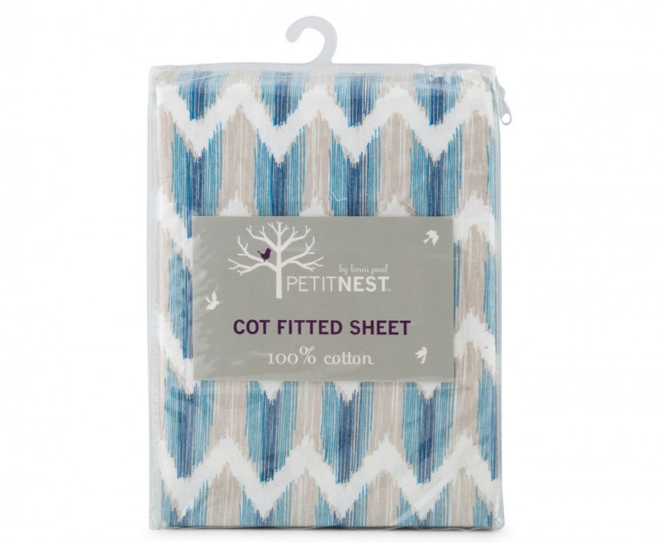 Cot Fitted Sheet Blue by Petit Nest - SILBERSHELL
