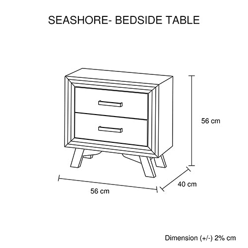 4 Pieces Bedroom Suite Queen Size Silver Brush in Acacia Wood Construction Bed, Bedside Table & Tallboy - SILBERSHELL