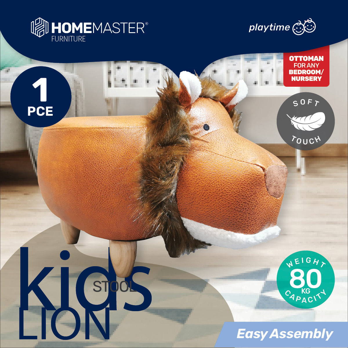 Home Master Kids Animal Stool Lion Character Premium Quality &amp; Style - SILBERSHELL
