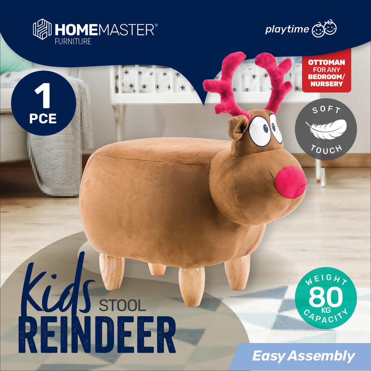 Home Master Kids Animal Stool Reindeer Character Premium Quality &amp; Style - SILBERSHELL