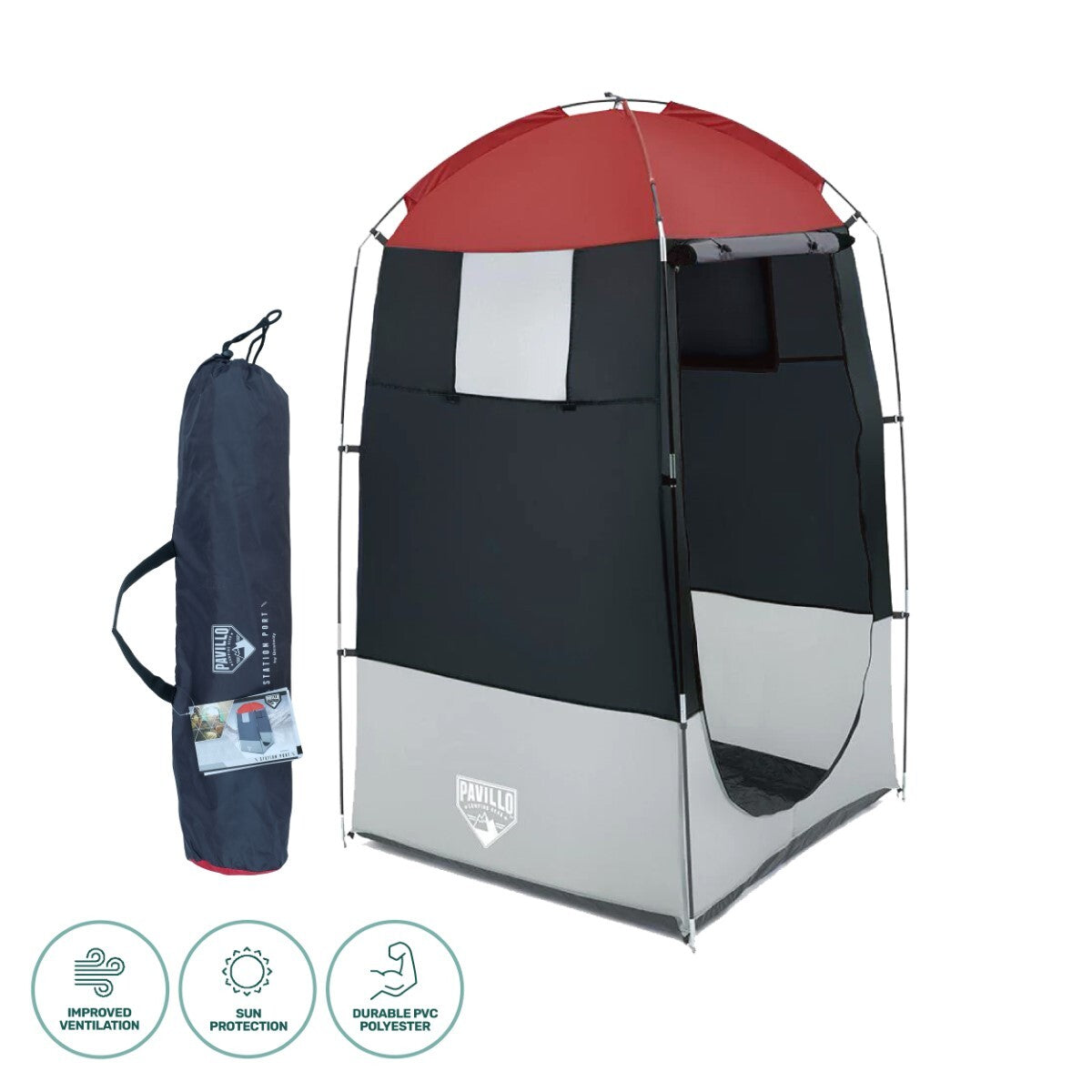 Bestway 1.9m x 1.1m Outdoor Portable Change Room Tent Spacious Zippered Door - SILBERSHELL
